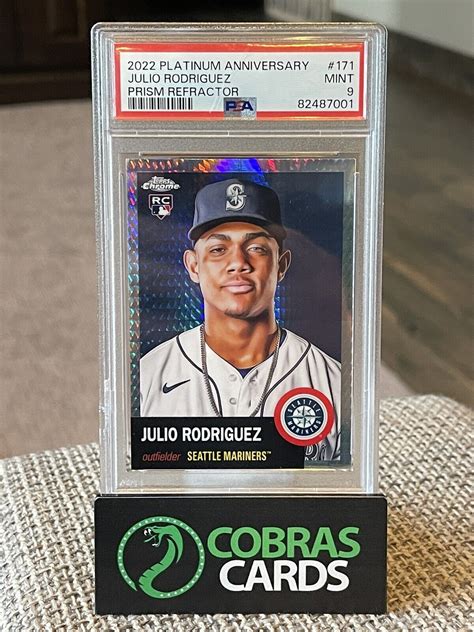 2022 Topps Chrome Platinum Anniversary Julio Rodriguez 171 Prizm PSA 9