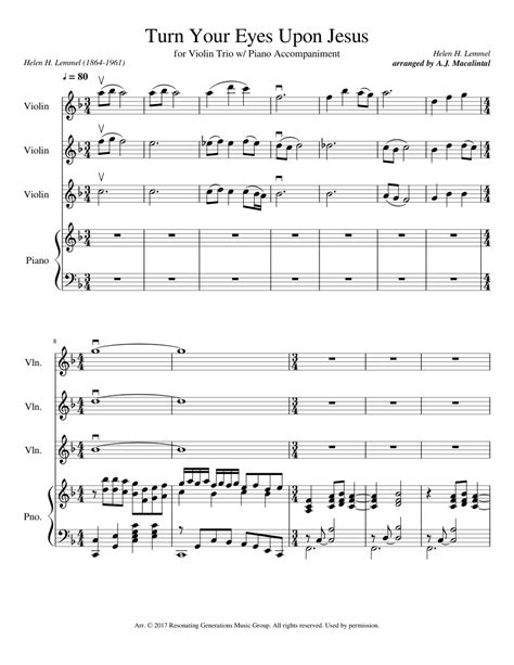 Turn Your Eyes Upon Jesus Sheet Music For Violin Piano Download Free In Pdf Or Midi