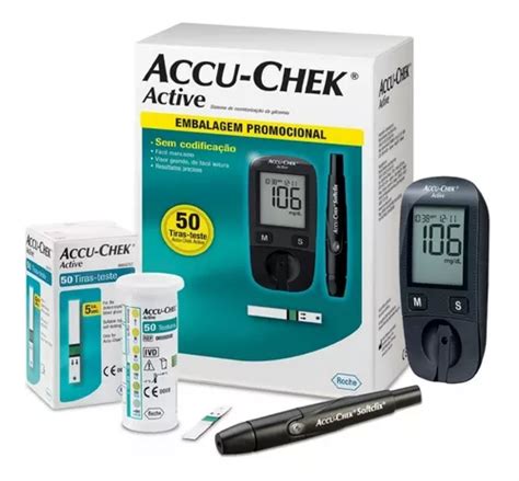 Kit Aparelho De Medir Diabetes Accu Chek 50 Tiras Glicemia Frete grátis