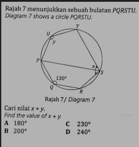 Solved Rajah 7 Menunjukkan Sebuah Bulatan Pqrstu Diagram 7 Shows A Circle Pqrstu Rajah 7