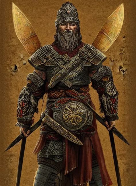 Ancient Slavic Warrior Thunder God Highly Detailed Stable Diffusion