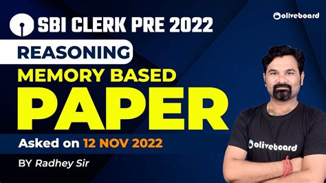 Sbi Clerk Pre Reasoning Memory Based Paper Sbi Clerk Memory