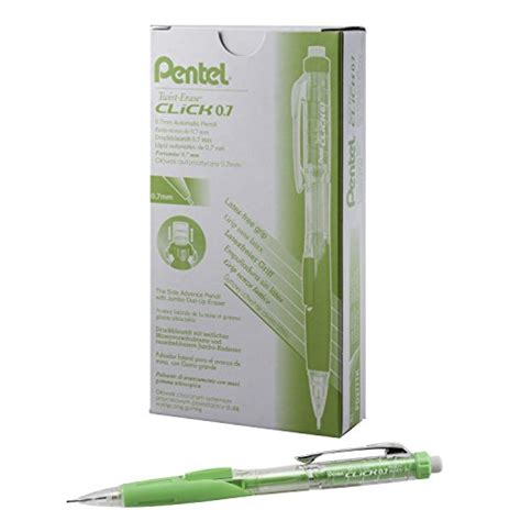 Pentel Twist Erase Click Mechanical Pencil Mm Clear Barrel Lime