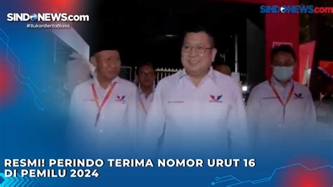 Resmi Perindo Terima Nomor Urut 16 Di Pemilu 2024 Youtube