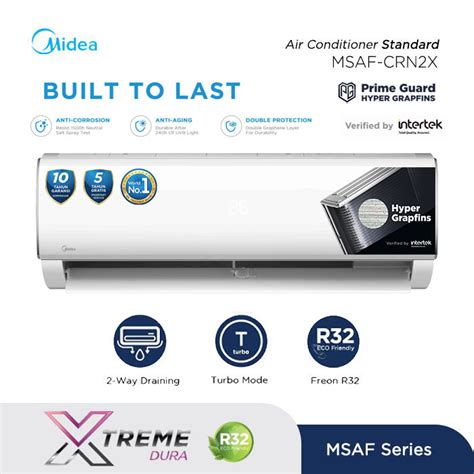 Midea Ac Wall Mounted Split Standard Black Fin Pk Msaf Crn X