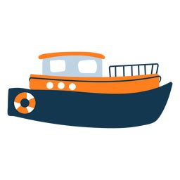 Design PNG E SVG De Navio Barco Plano Para Camisetas