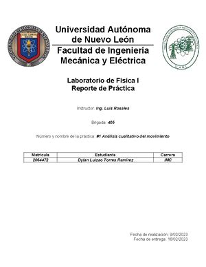 Pr Ctica F Sica Reporte De Laboratorio Laboratorio De F Sica Ii