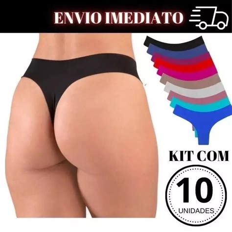 Kit 10 Calcinhas FIO DENTAL Tanga Academia Sem Costura Corte A Laser