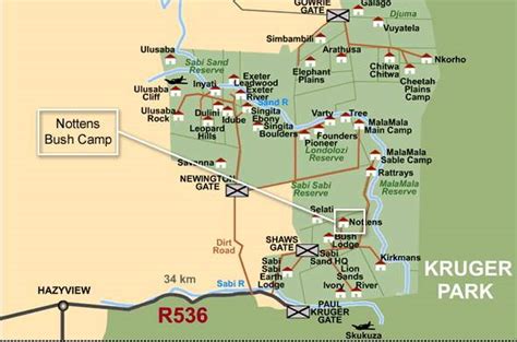 Map For Nkorho Bush Lodge Sabi Sands Game Reserve