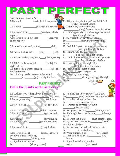 Past Perfect Esl Worksheet By Giovanni