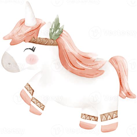 Ilustración De Acuarela De Unicornio Boho 13755361 Png