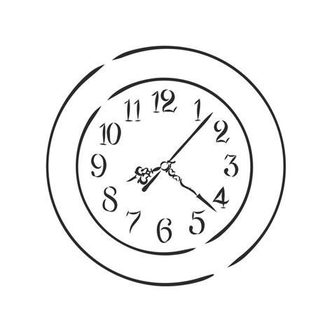 wall clock vector sketch 8917383 Vector Art at Vecteezy