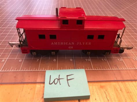 American Flyer S Train Red 638 Caboose 8 Wheel Brass Rail W Link