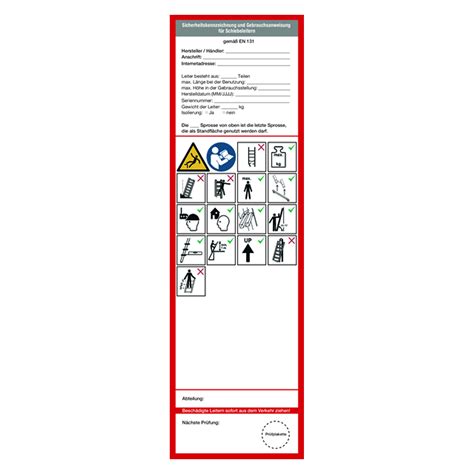 Grundplakette Leitern Und Tritte Pr Fung Dguv Information