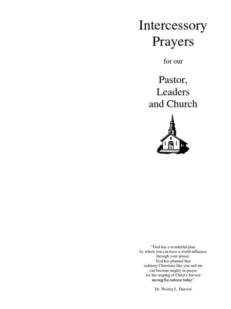 Intercessor y Prayers For Our Pastor Leaders and Church | PDF | Intercession | Pastor