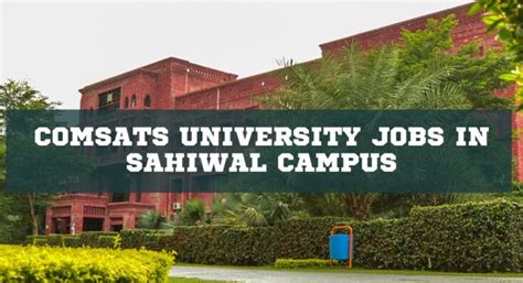 COMSATS University Jobs In Sahiwal Campus 2024 Apply Now