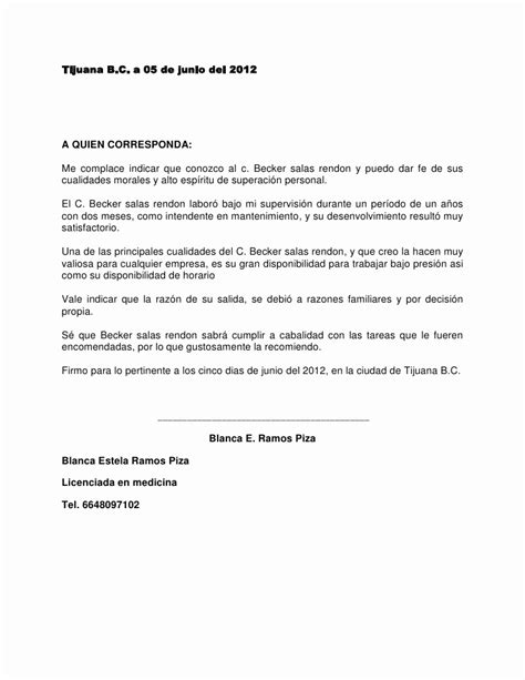 Formatos Carta De Recomendacion Laboral Inspirational Carta De Re