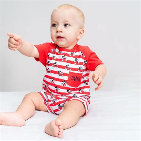 Mickey Mouse Stripes Baby Romper Disney Kurogami