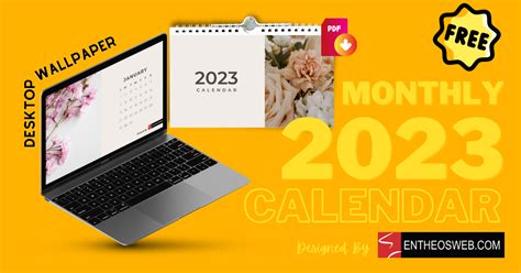 Beautiful Flowers 2023 Monthly Calendar For Desktop Wallpaper And Print