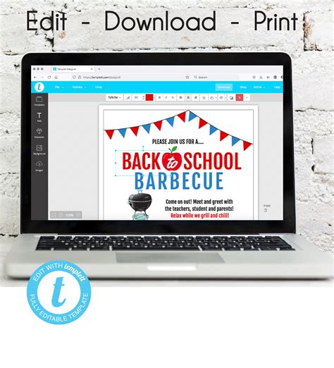 Back to School Barbecue Flyer Template School BBQ Party - Etsy