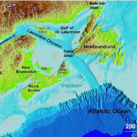 Map Of Eastern Canada Showing The Extent Of The Gulf Of St Lawrence Download Scientific