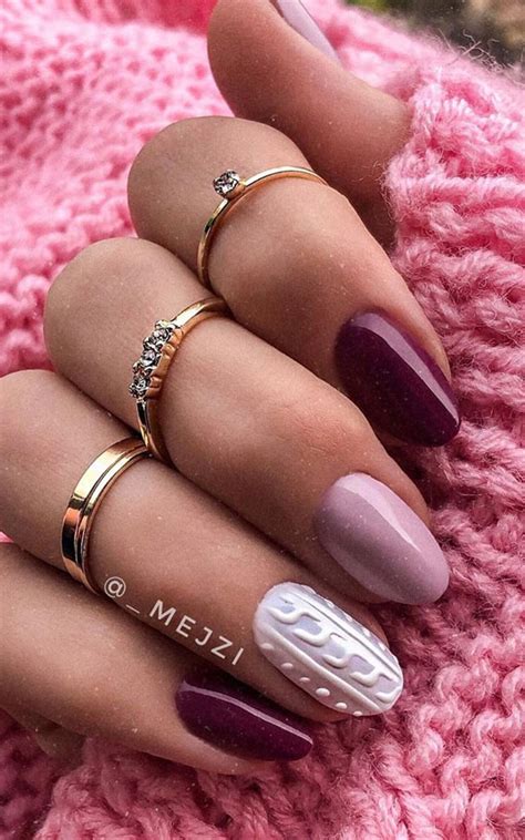 40 Beautiful Nail Design Ideas To Wear In Fall Sweater Nails