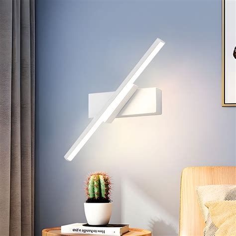 White Black Linear Sconce Light Fixture Simple LED Acrylic Wall Mounted