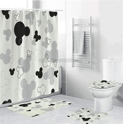 Mickey Minnie Mouse Bathroom Set Mickey Minnie Shower Curtain 3d