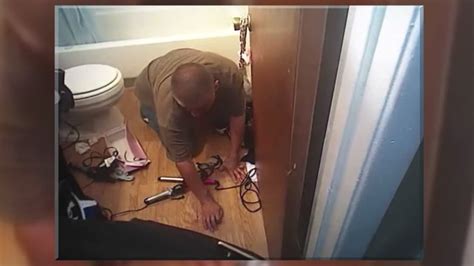 Video Police Arrest Burglar Passed Out In Victims Bathroom Youtube