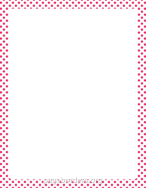 Pink and White Polka Dot Border: Clip Art, Page Border, and Vector Graphics