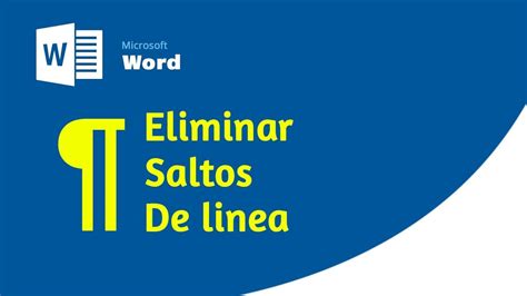 Eliminar Saltos De Linea En Word Youtube