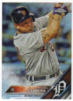 2016 Topps Chrome 109 Miguel Cabrera Detroit Tigers Baseball Card NM