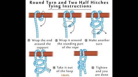 How To Tie Round Turn Two Half Hitches Youtube