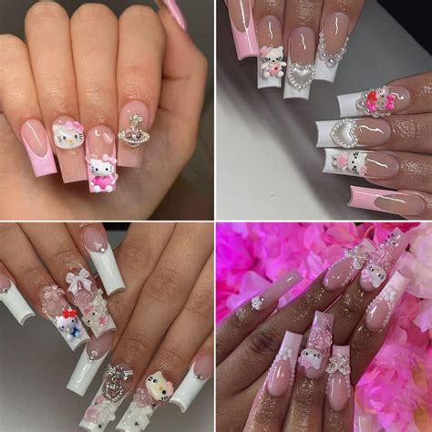 Acrylic Nail Designs With Hello Kitty