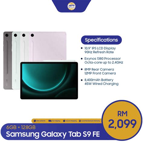 Samsung Galaxy Tab S9 FE Wi-Fi Price In Malaysia & Specs - KTS