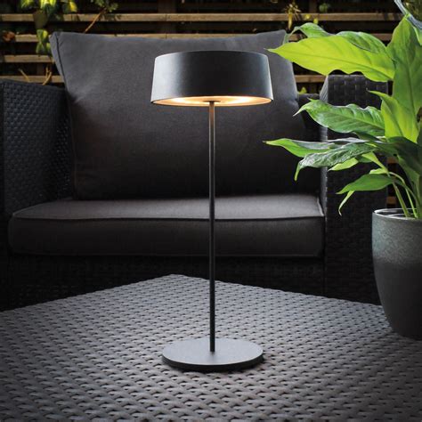 L Mpara De Mesa Led Con Bater A Cocktail Dim Negro Lampara Es