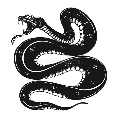 Ilustración De Serpiente Venenosa En Estilo De Grabado Elemento De