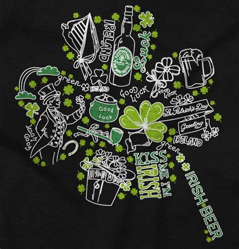 St Patricks Day Lucky Shamrock Womens Long Sleeve T Shirt Brisco