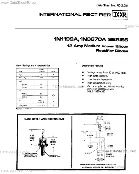 1N3670A Datasheet International Rectifier Pdf Data Sheet FREE From