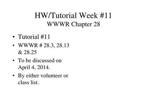 PPT HW Tutorial Week 11 WWWR Chapter 28 PowerPoint Presentation