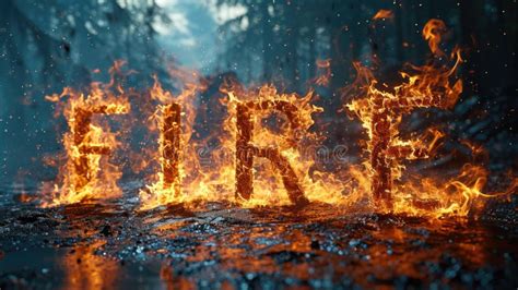 A Close Up Of The Word Fire Written In Flames AI Stock Image Image