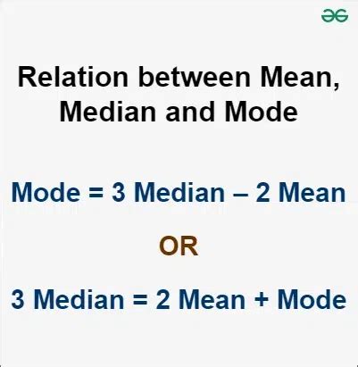 Relation Between Mean Median And Mode Formulas With Examples