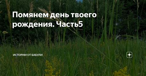 Помянем день твоего рождения. Часть5 | Истории от бабули | Дзен