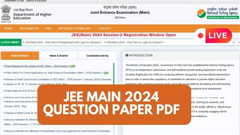 Jee Main Answer Key 2024 Live Jee Mains Nta Answer Key Out Soon Jee