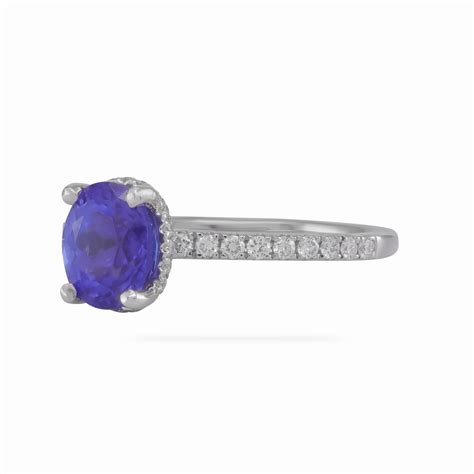 Carats Intense Vb Blue Oval Shaped Tanzanite Ring The