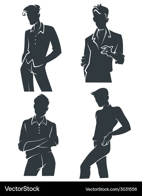 Handsome Men Royalty Free Vector Image Vectorstock