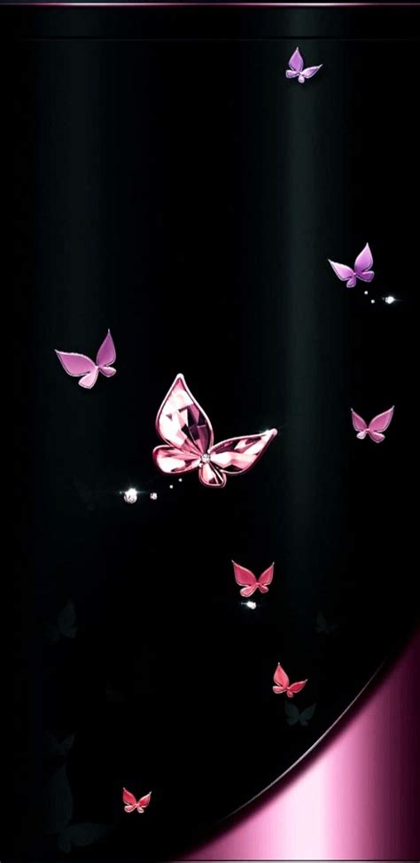 Black And Pink Butterflies Wallpaper