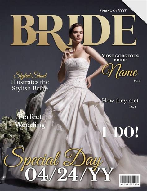 A Magazine Cover With A Woman In A Wedding Dress