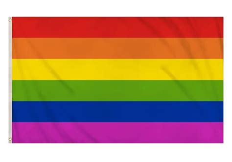 Large Pride Flag X Ft Lgbtq Colour Rainbow Gay Inclusive Banner Brass
