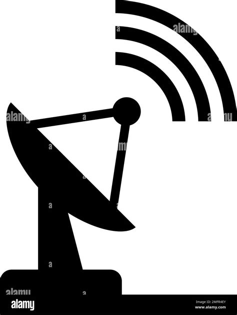 Parabolic Satellite Dish Antenna Receiver And Transmitter Flat Vector